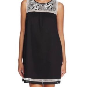 Tory Burch Black Embroidered Bay Sleeveless Cover-up